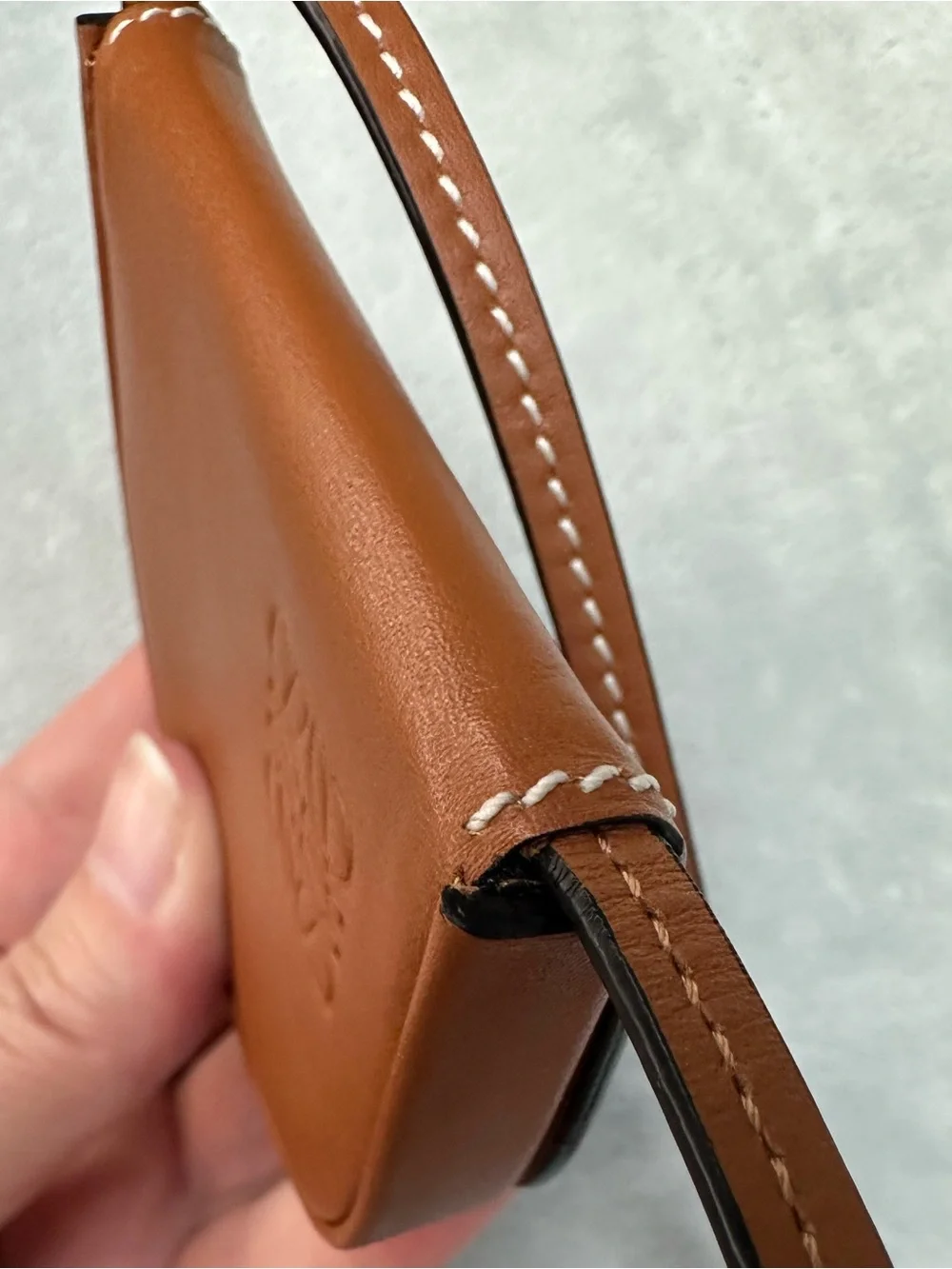 LOEWE Heel Mini Pouch Necklace Bag Tan Leather Complete Set 🤎 - Picture 9 of 13